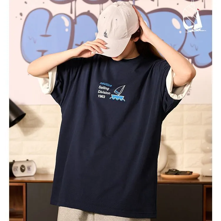 Nautica White Sail T Shirts Unisex-5