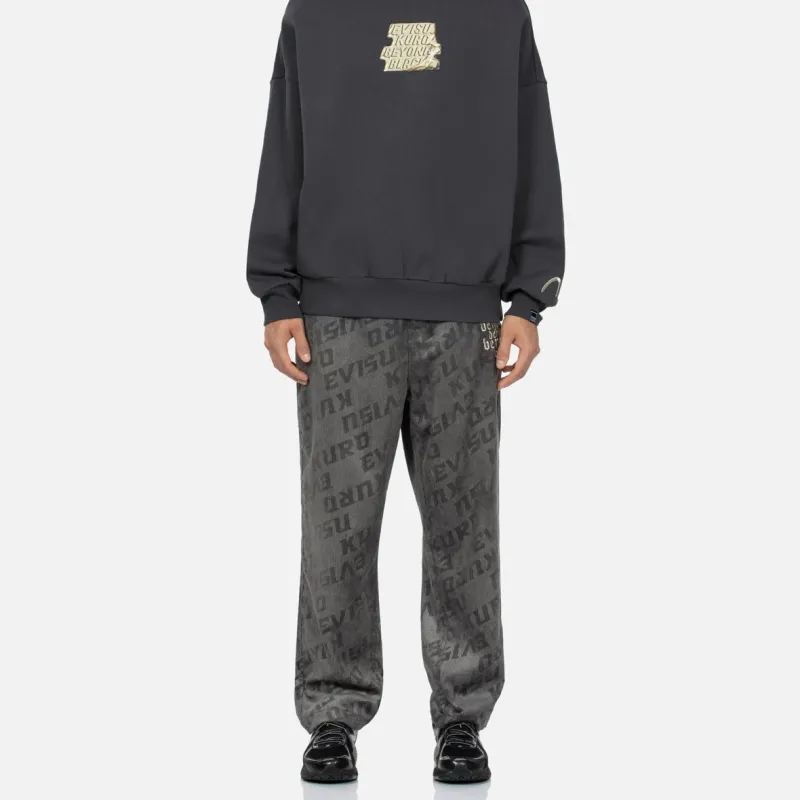 EVISU Casual Pants Men Charcoal Gray-5