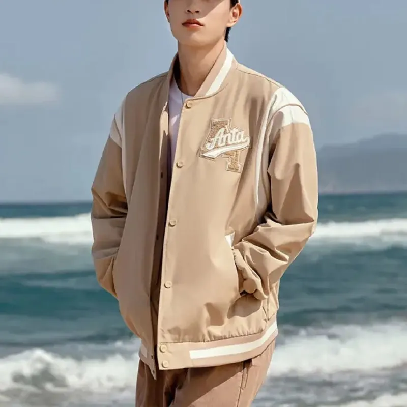 Anta Baseball Jacket Unisex Charcoal Gray-3