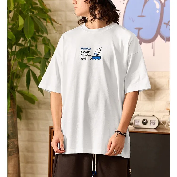 Nautica White Sail T Shirts Unisex-2
