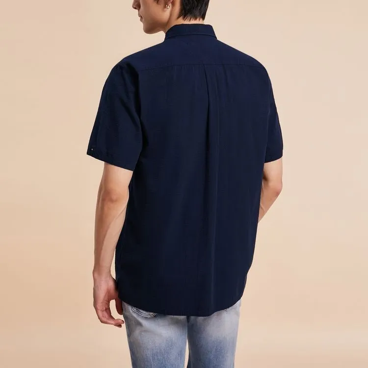 Tommy Hilfiger Shirts Men Marine Blue DCC-4