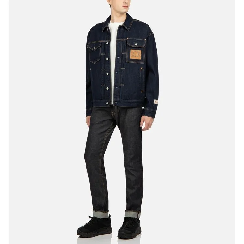 EVISU Denim Jackets Men Denim Blue-5