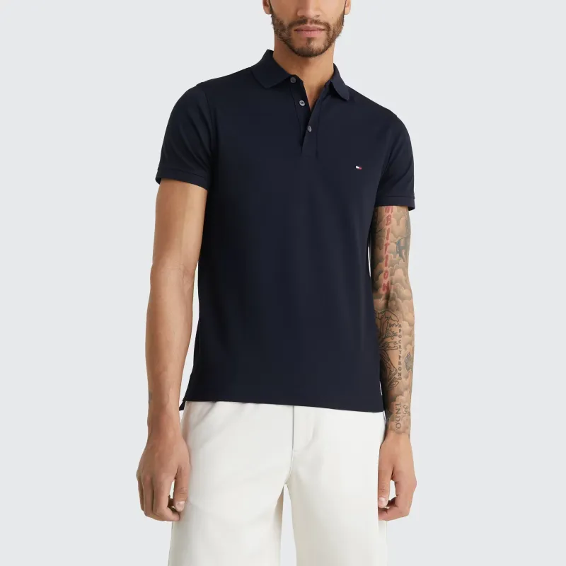 Tommy Hilfiger Logo patch Piqué Polo Shirt-4