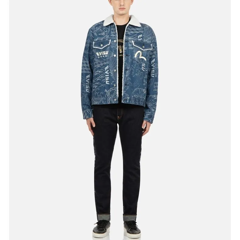 EVISU Denim Jackets Men Denim Blue-2
