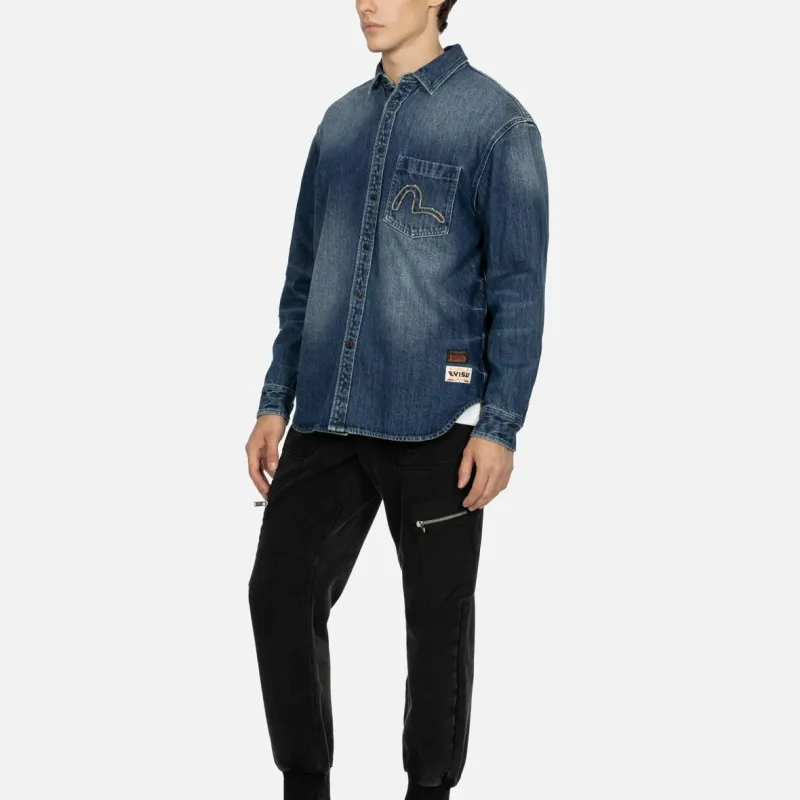 EVISU Appliqué detail Denim Shirt-4
