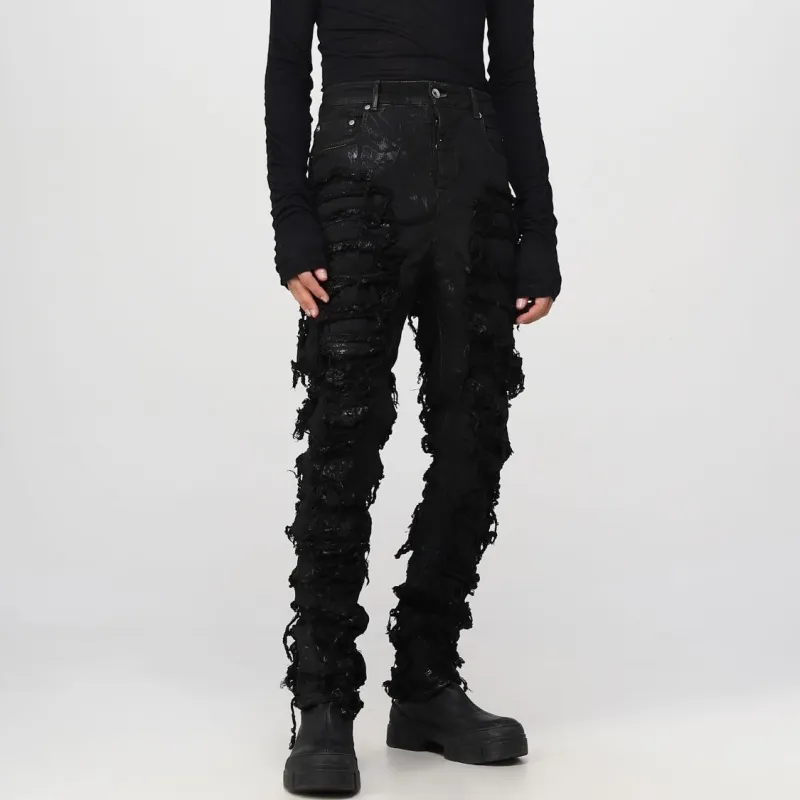 RICK OWENS Drkshdw Distressed Slim Fit Jeans - POIZON