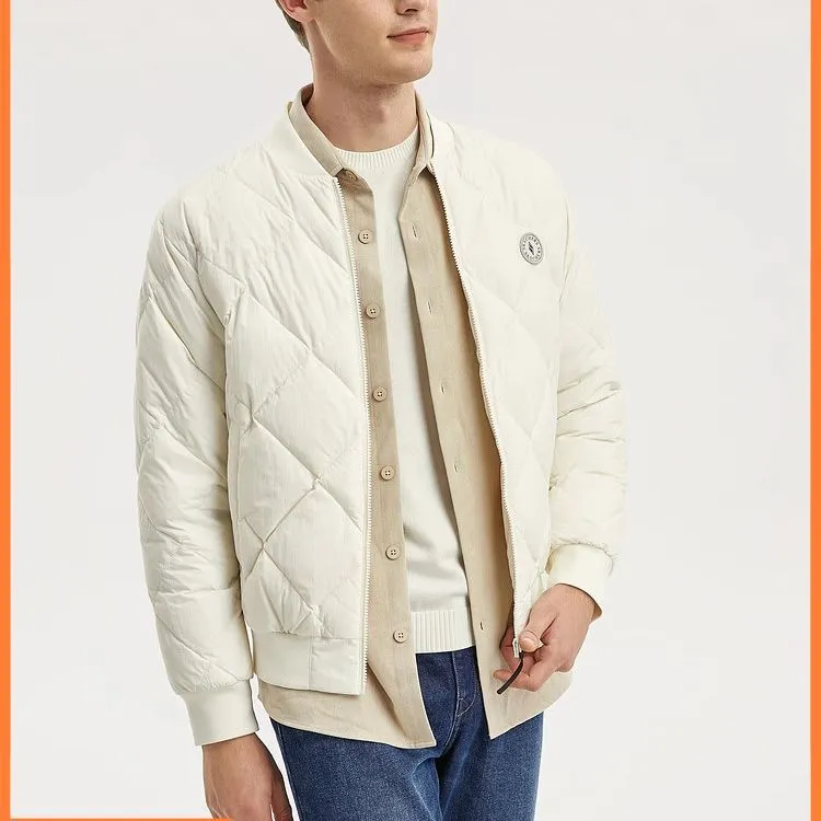 Skechers Diamond Series Down Jacket Men's Tofu White-3