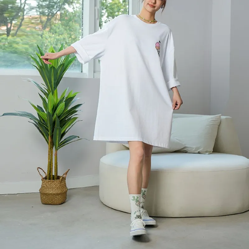 Vans Short Sleeved Dresses Women's White-4