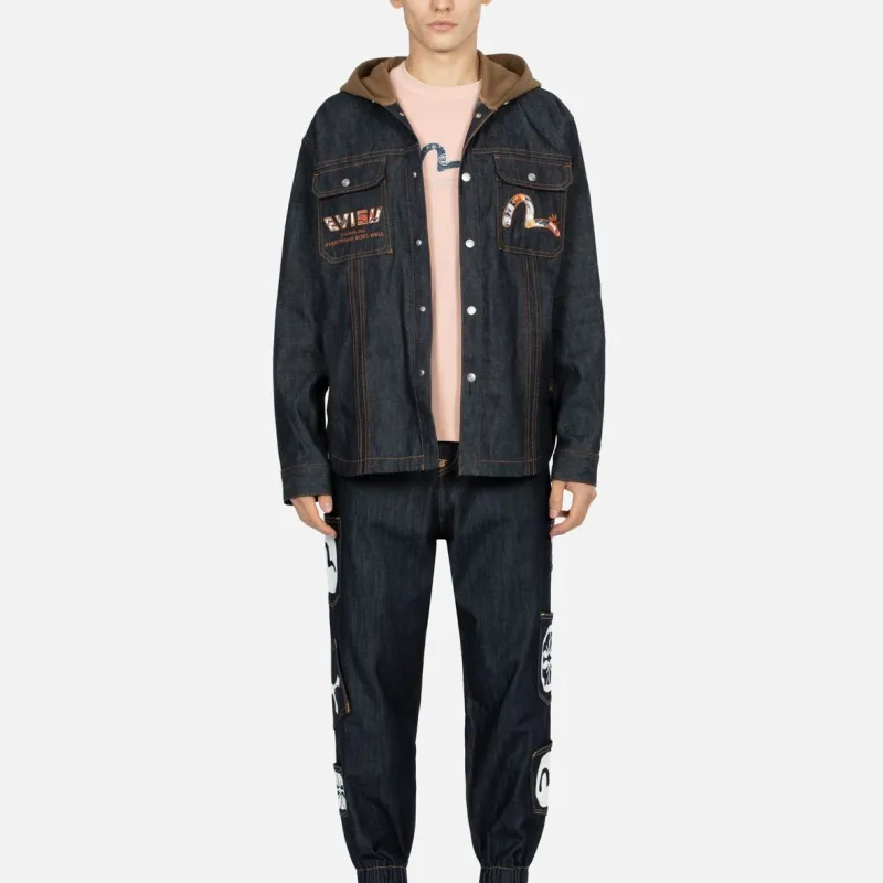 EVISU Denim Jackets Men Denim Blue-2