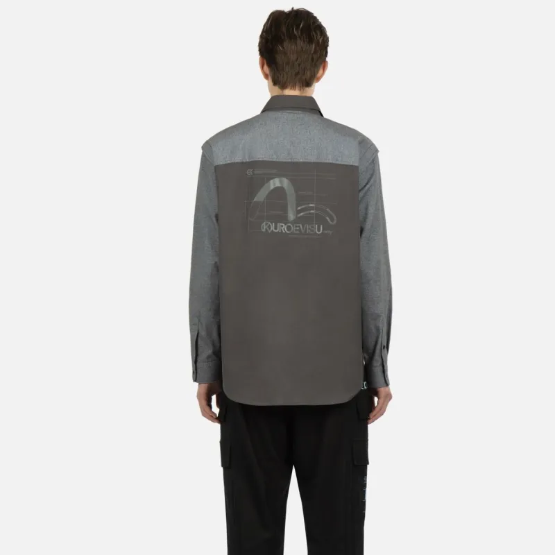 EVISU Shirts Men Dark Gray/Dark Charcoal-3