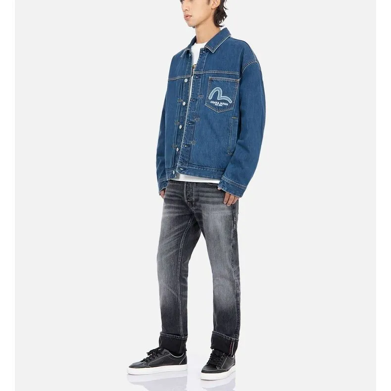 EVISU Denim Jackets Men Denim Blue-4