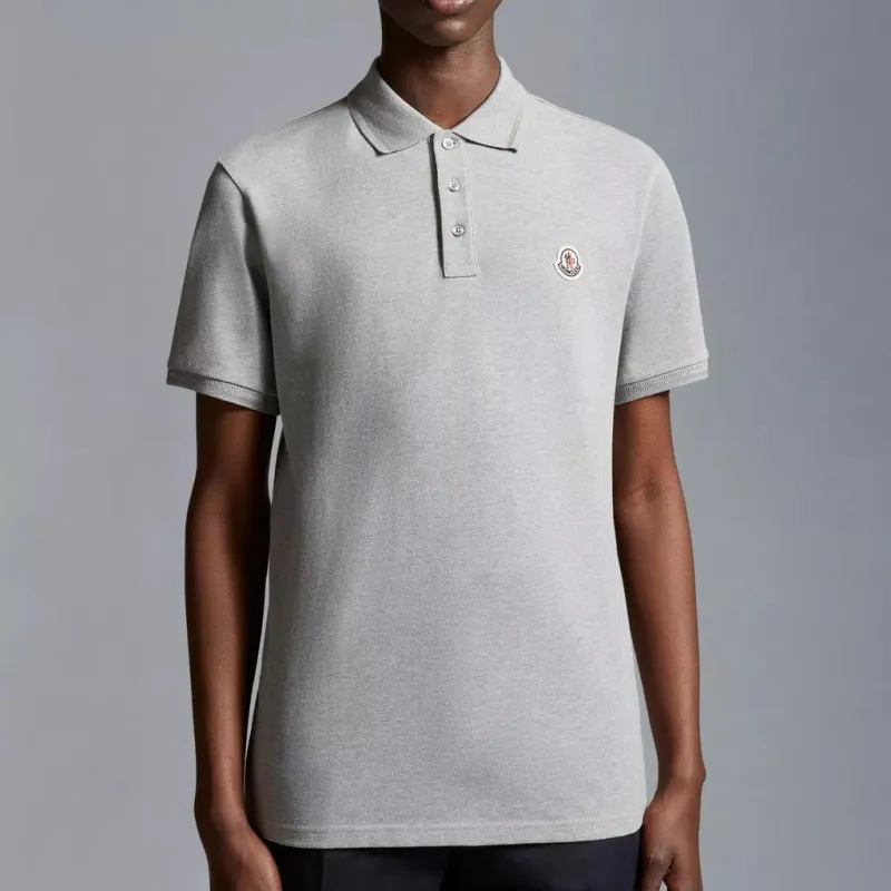 Moncler Polo Shirts Men Gray-4