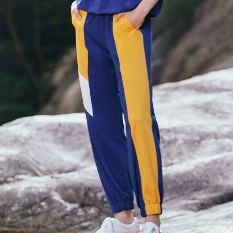 XII BASKET Casual Pants Women's Navy Blue-4