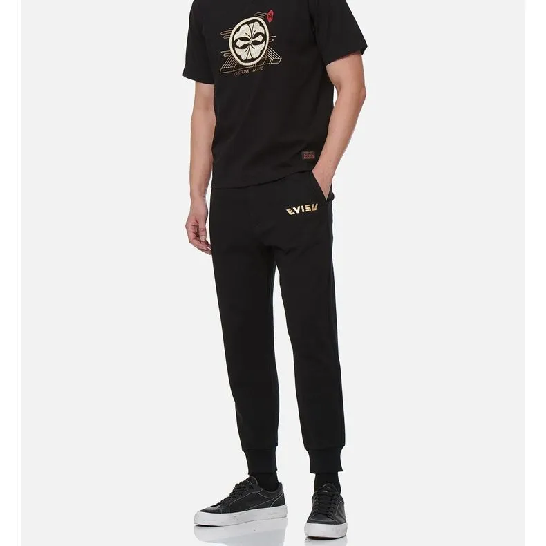 EVISU Knitted Sweatpants Men's Black-6