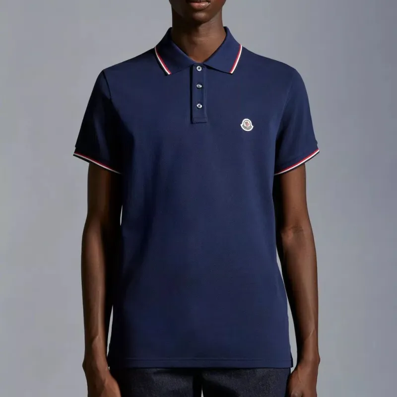 Moncler Polo Shirts Men Blue-5