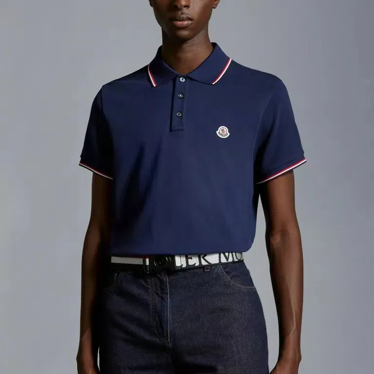 Moncler Polo Shirts Men Blue-4