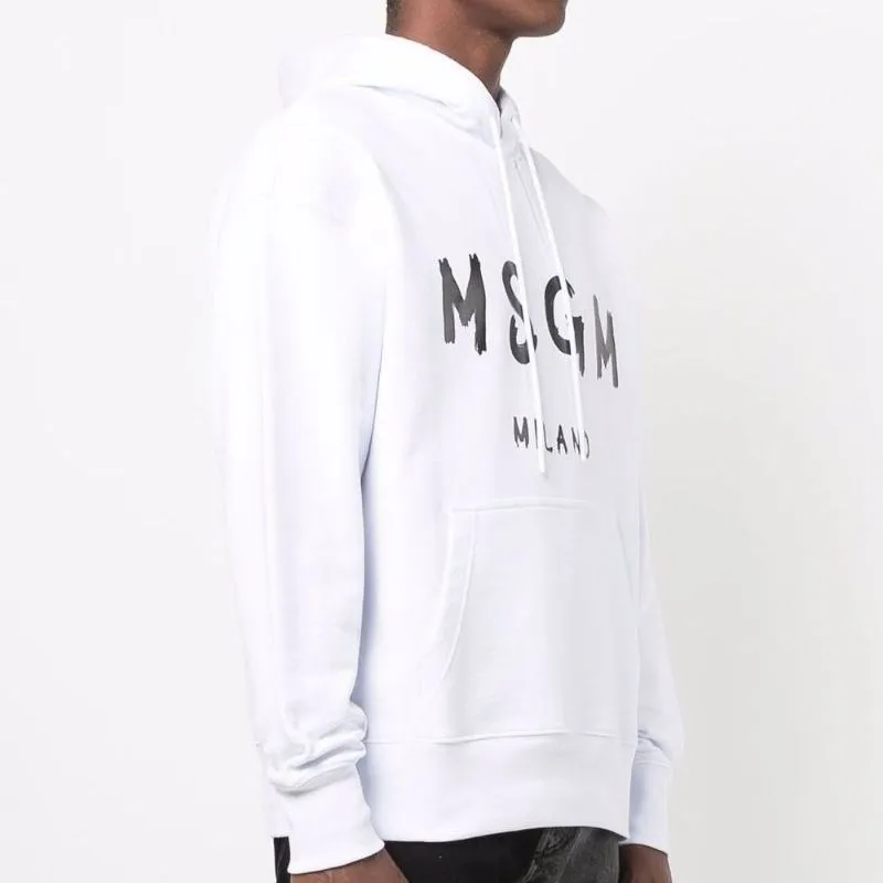 MSGM Logo Printed Drawstring Hoodie-3
