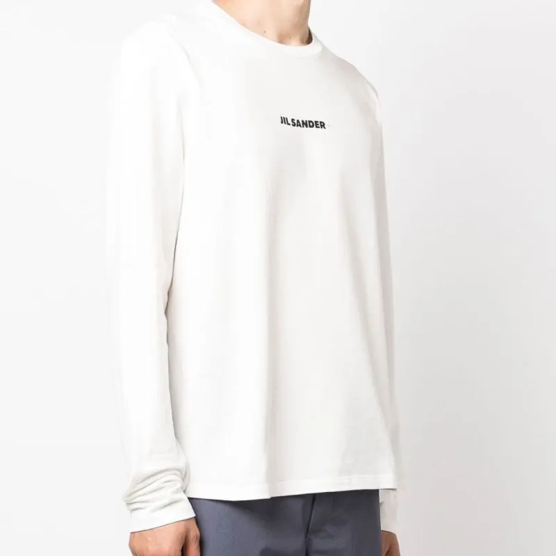 JIL SANDER + Logo Printed Long Sleeved T Shirt-4