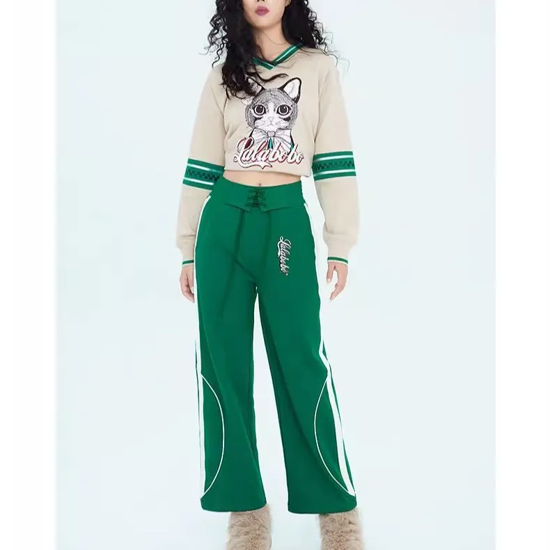 LALABOBO Casual Pants Women's Green-4