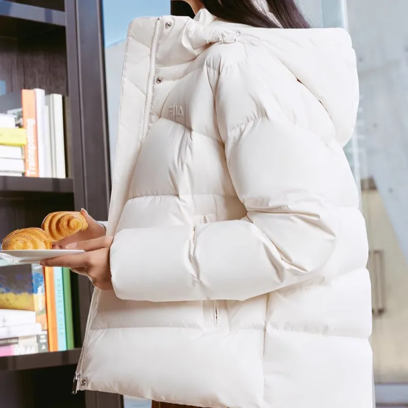 FILA Heritage Down Jacket Women's Light Beige White-4