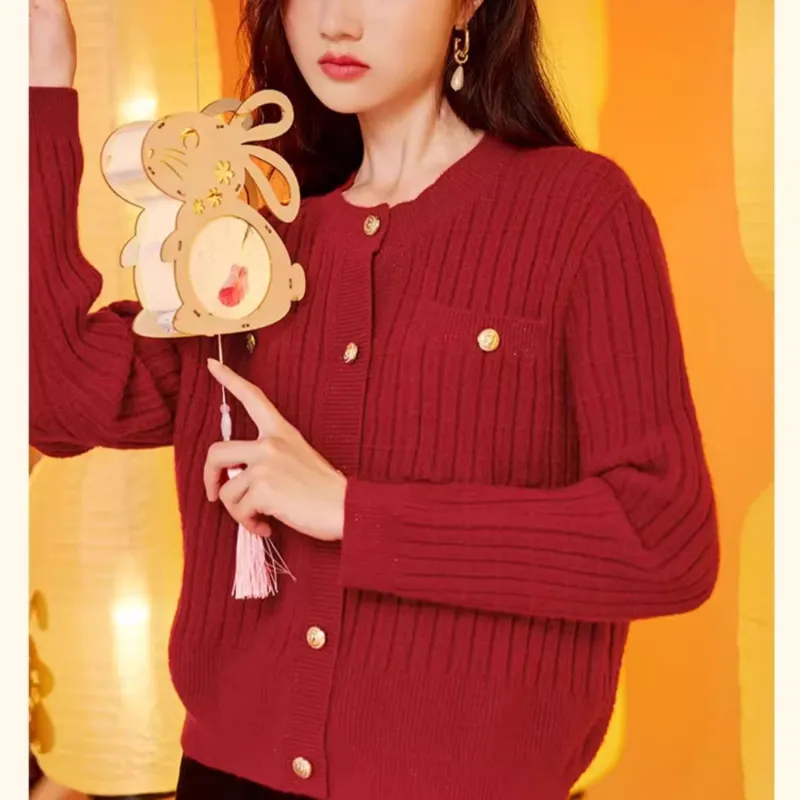 XIANGYING Sweaters Women's Red-2