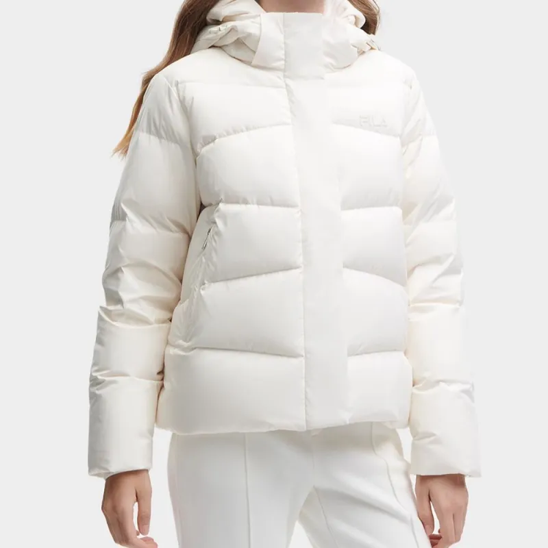 FILA Heritage Down Jacket Women's Light Beige White-5