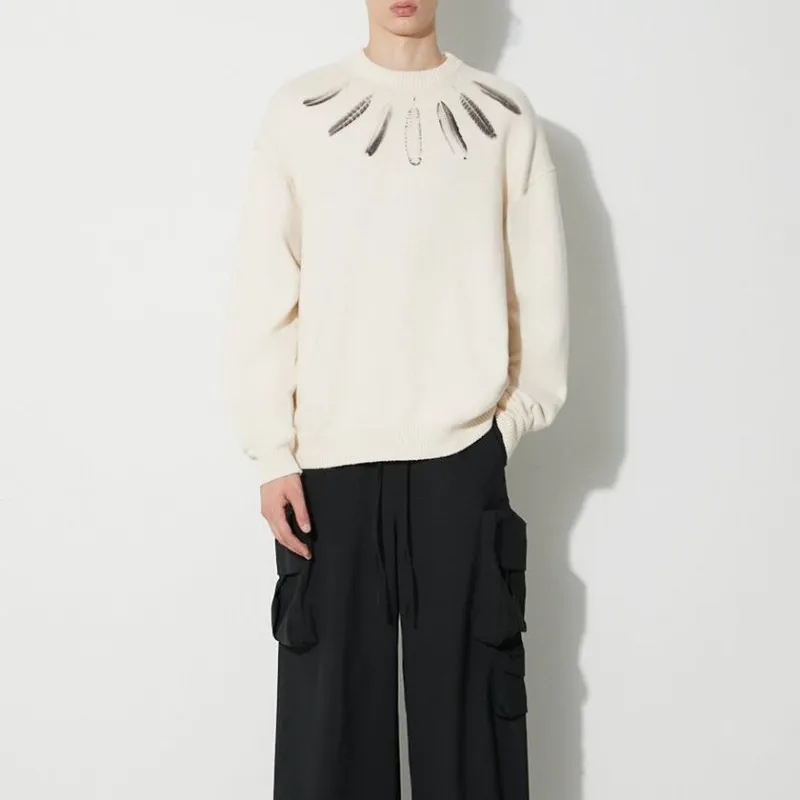 Marcelo Burlon Feather Printed Crewneck Sweater-6