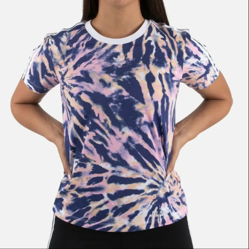 Adidas Originals T Shirt Women's Blue Orange-2