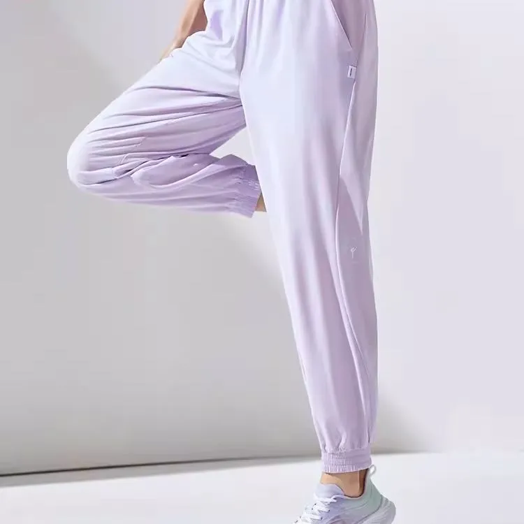 QIAODAN Knitted Sweatpants Women's Dawn Purple-1