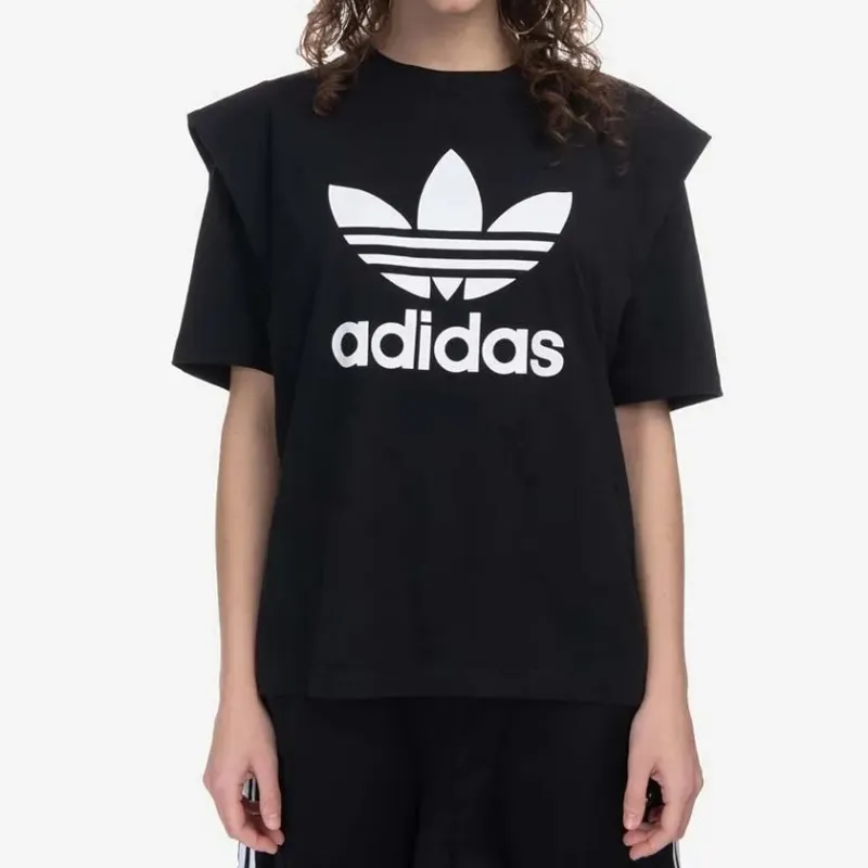 Adidas Originals Cap-sleeve Logo-print T-shirt-4
