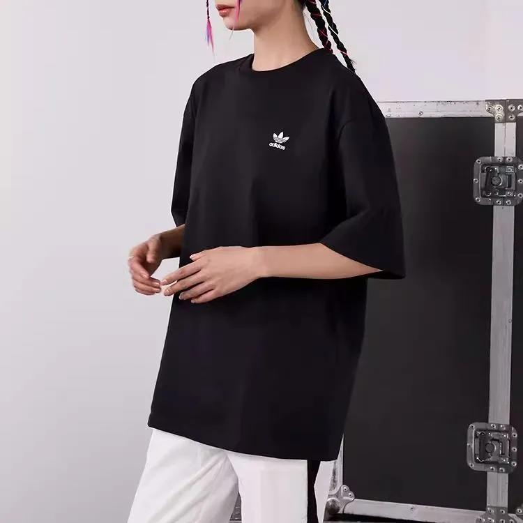 Adidas Originals Drop Shoulder Sleeve T Shirt Women's Black-5