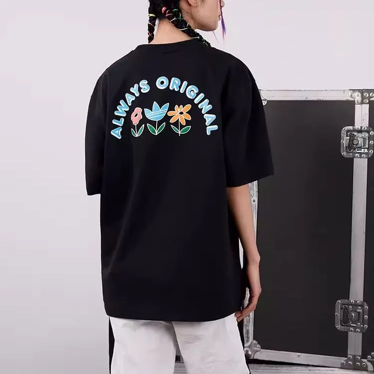 Adidas Originals Drop Shoulder Sleeve T Shirt Women's Black-6