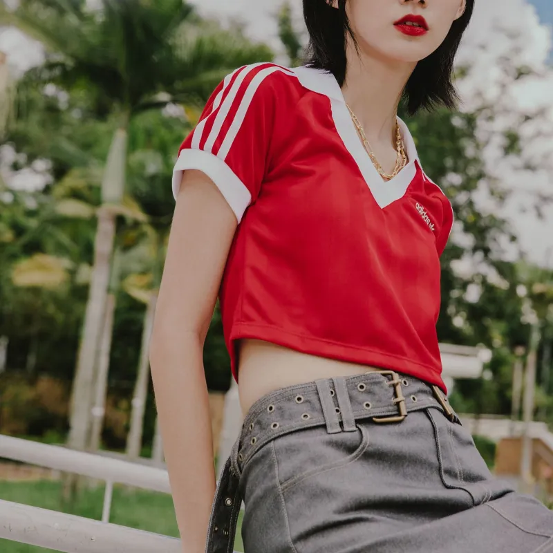 Adidas originals Football Crop Top Red POIZON