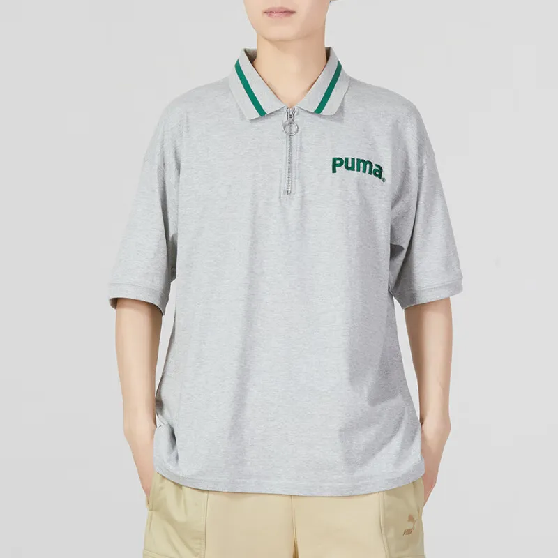PUMA Polo Shirts Men Gray-4