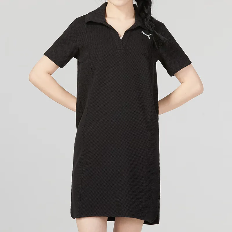 PUMA Short Sleeved Dresses Women's Black-5