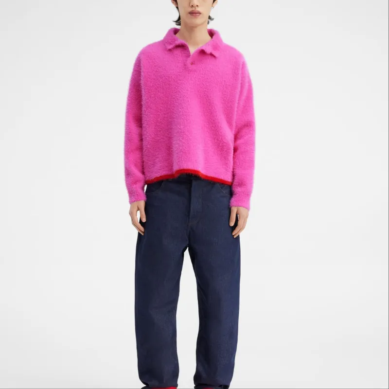 Jacquemus Le Polo Neve Fluffy Longsleeve Polo-4
