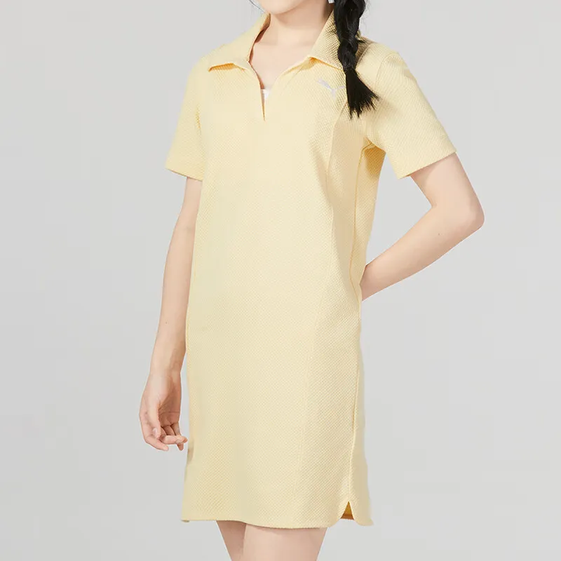 PUMA Short Sleeved Dress Women's Yellow-2