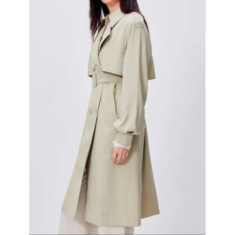 ONLY Trench Coats Women's C07 Green SLATE GREEN-2