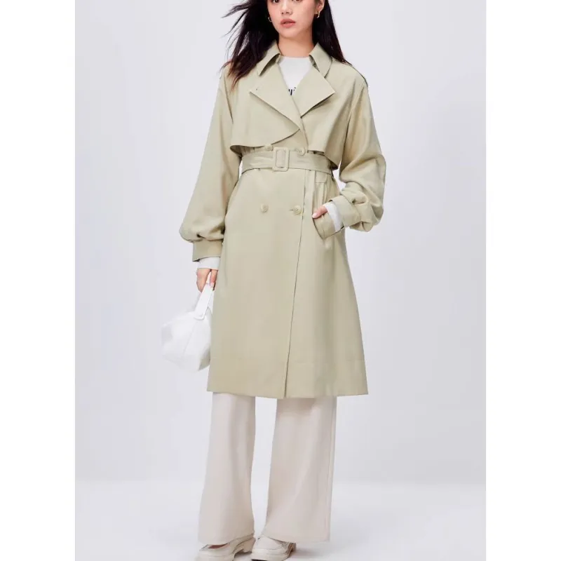 ONLY Trench Coats Women's C07 Green SLATE GREEN-4