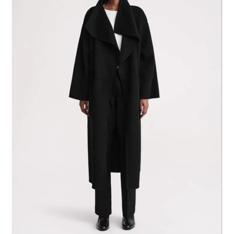TOTEME Side Slit Draped Coat-4