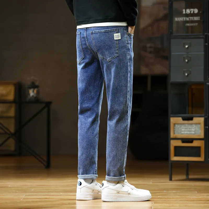 JEANSWEST Workwear Versatile Slimming Straight Fit Casual Spring And Summer Men's Dark Blue-5