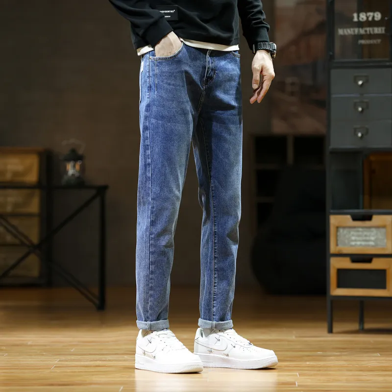 JEANSWEST Workwear Versatile Slimming Straight Fit Casual Spring And Summer Men's Dark Blue-2