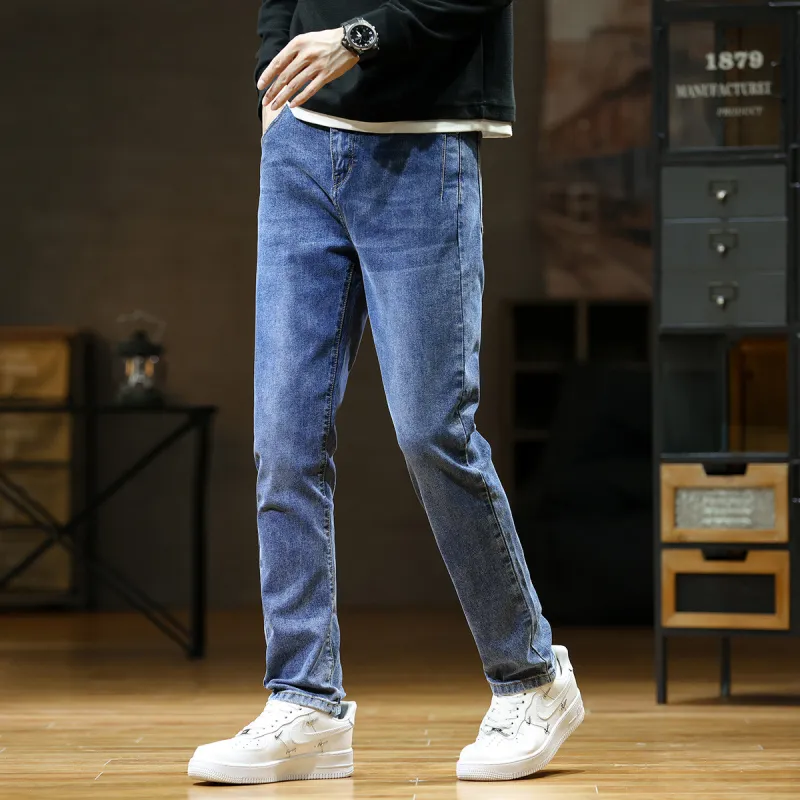 JEANSWEST Workwear Versatile Slimming Straight Fit Casual Spring And Summer Men's Dark Blue-3