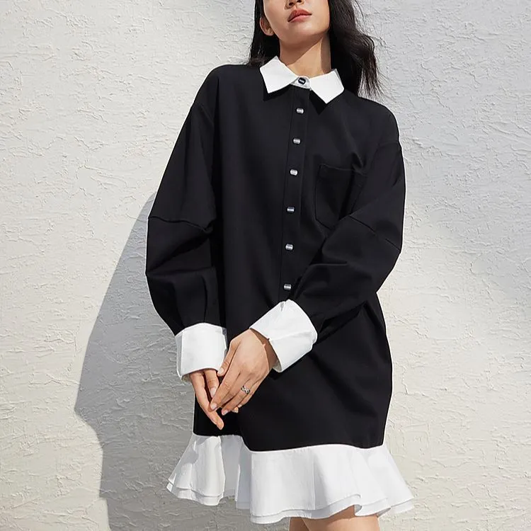 BASIC HOUSE Long-Sleeved Dresses Women's Black-3