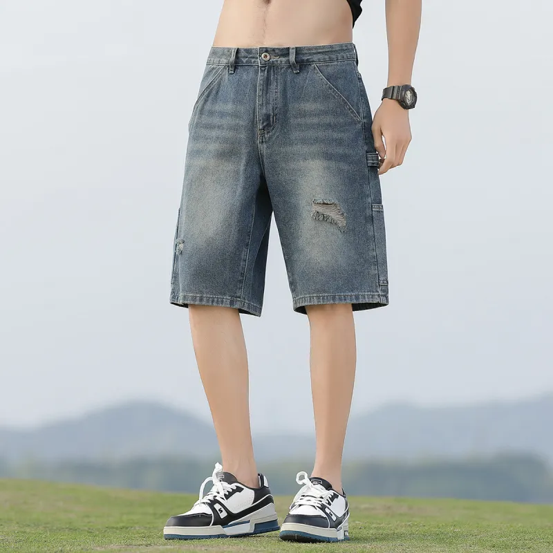 Tonlion Denim Shorts Men's Blue Tone-4