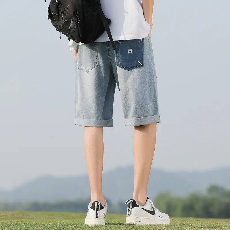 Tonlion Denim Shorts Men's Light Blue-2