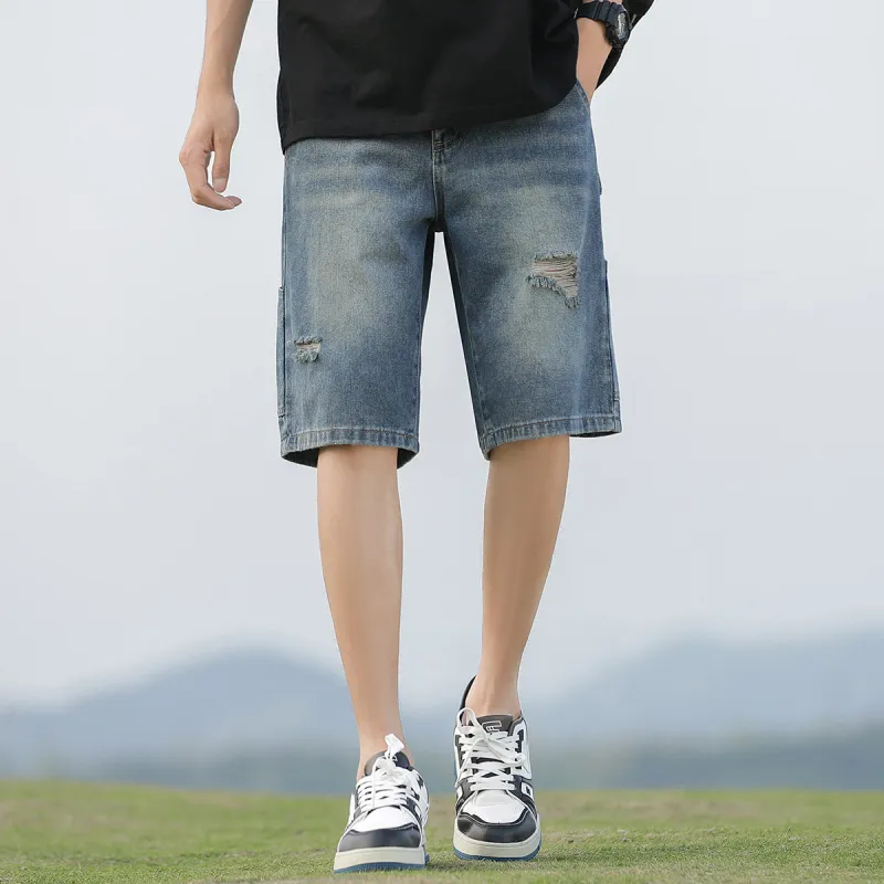 Tonlion Denim Shorts Men's Blue Tone-3