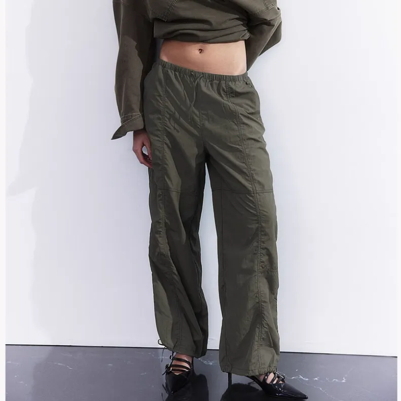 H&M Casual Pants Women's Khaki Green-2