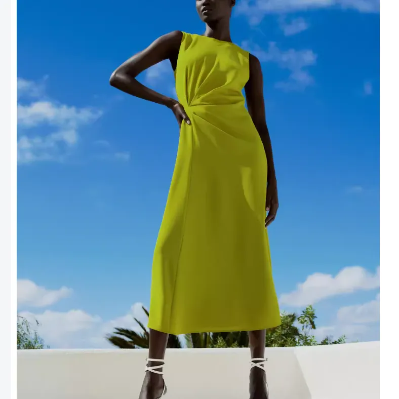 ZARA SS24 Sleeveless Dress Women's Mustard-2