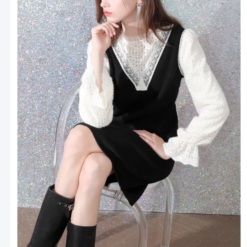 3COLOUR Long-Sleeved Dresses Women's Black-1